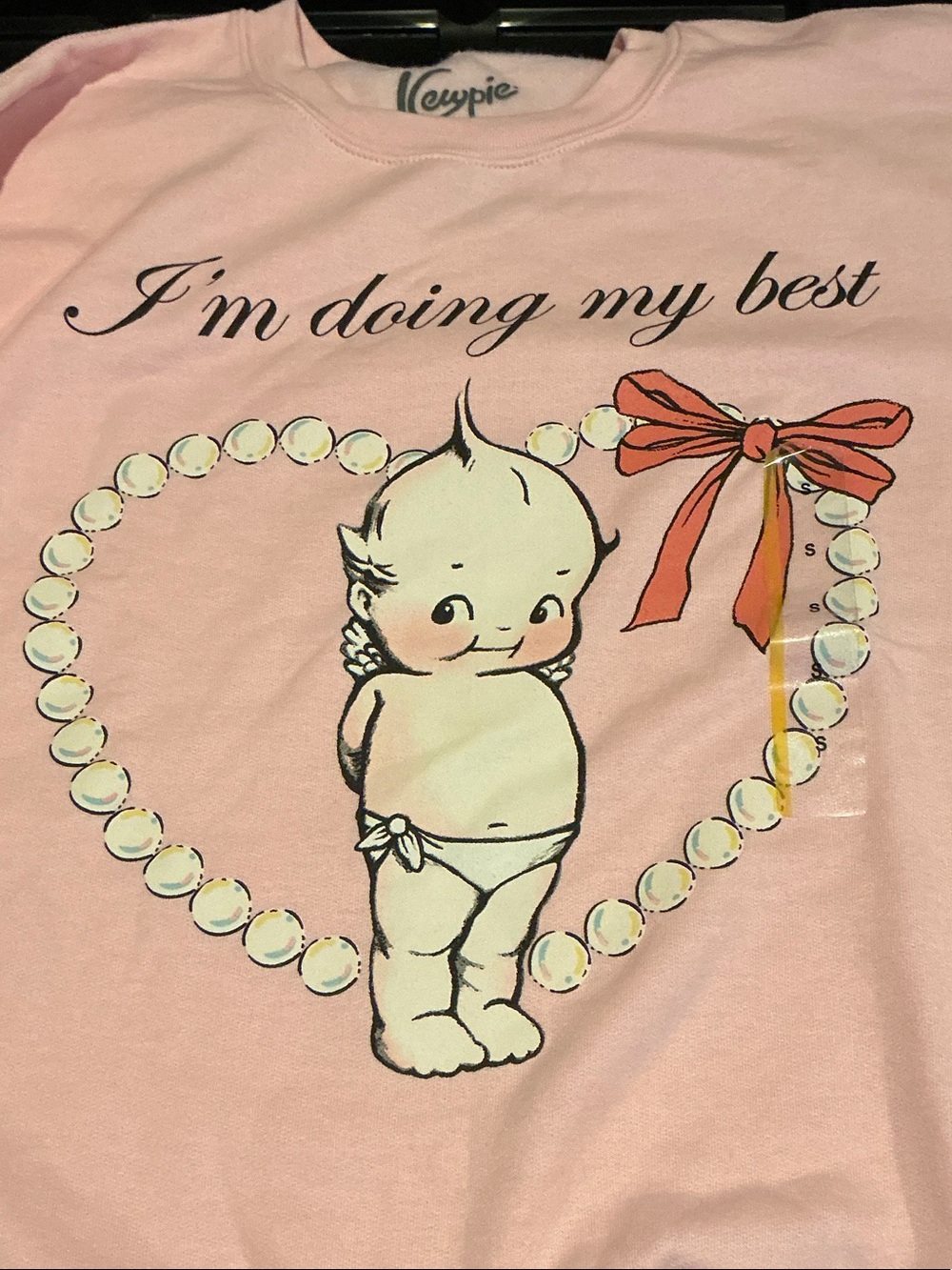 Pink Graphic Crewneck Sweatshirt - I'm Doing My Best